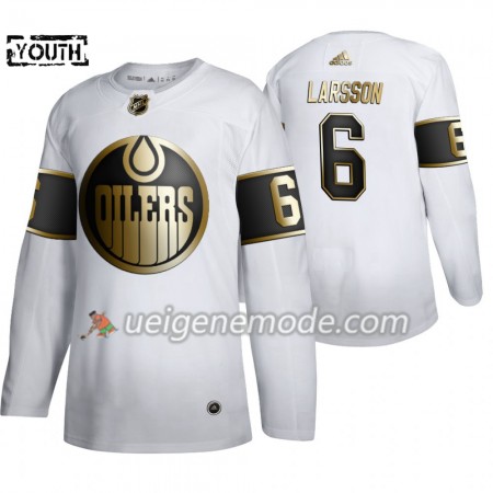 Kinder Eishockey Edmonton Oilers Trikot Adam Larsson 6 Adidas 2019-2020 Golden Edition Weiß Authentic